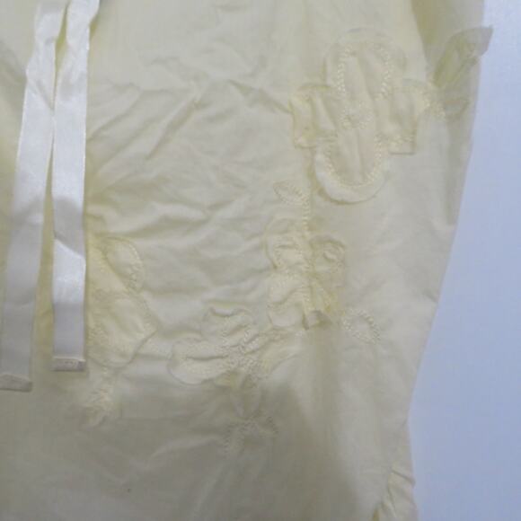 Wet Seal Womens Sz S Light Yellow Tie Straps Floral Detail Cotton Cami Y2K - Picture 5 of 7